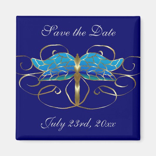 Goldlibelletiara-Save the Date Magnet (Vorne)