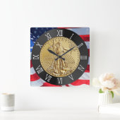 GOLDLIBERTY-MÜNZEN QUADRATISCHE WANDUHR (Zuhause)