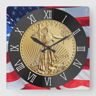 GOLDLIBERTY-MÜNZEN QUADRATISCHE WANDUHR