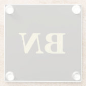 Goldliche Sonderinitialen minimalistisch braun Glasuntersetzer (Rückseite)