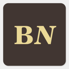 Goldliche Sonderinitialen minimalistisch braun Quadratischer Aufkleber