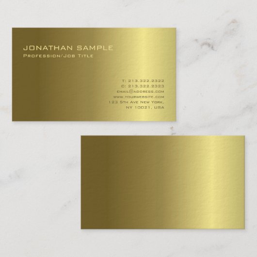 Goldlicht-und Schatten-elegante Visitenkarte (Vorne/Hinten)