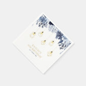Goldlichter & Navy-Blumen Geburtstagsfeier Serviette (Ecke)