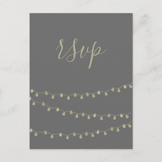 Goldlichter Tafel Hochzeitskarte Rsvp Postkarten (Vorderseite)