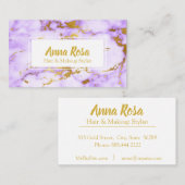 *~* Goldlila Marmorchic-Make-up populär Visitenkarte (Vorne/Hinten)