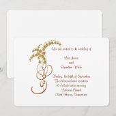 Goldlilie der Valley Hochzeit Einladung (Vorne/Hinten)