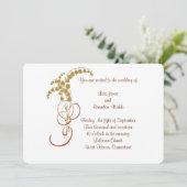 Goldlilie der Valley Hochzeit Einladung (Stehend Vorderseite)