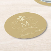 GoldLilien-extravagante Rolle Runder Pappuntersetzer (Angewinkelt)