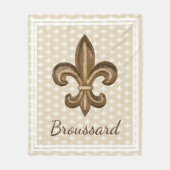 GoldLilien-Familienname Louisianas französischer Fleecedecke (Vorderseite)