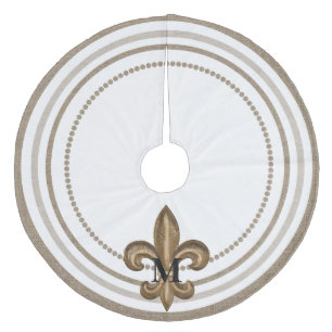 GoldLilien-Leinwand dekorativ Fleece Weihnachtsbaumdecke