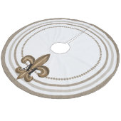 GoldLilien-Leinwand dekorativ Fleece Weihnachtsbaumdecke (Schrägansicht)