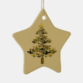 GoldLilien-Weihnachtsbaum-Stern Keramik Ornament (Rechts)