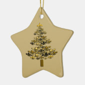 GoldLilien-Weihnachtsbaum-Stern Keramik Ornament (Links)