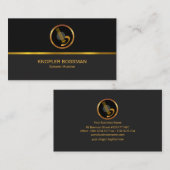 Goldlinie Schwarz-graue Spalten-noble Goldgitarre Visitenkarte (Vorne/Hinten)