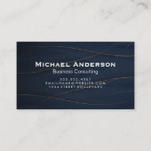 Goldlinien | Blue Background Visitenkarte (Vorderseite)