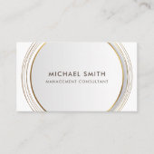 Goldlinien des weißen Circle Frame Visitenkarte (Vorderseite)