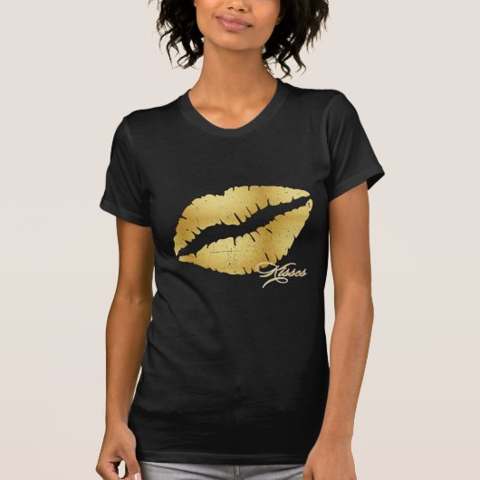 Goldlippen "Küsse " T-Shirt (Vorderseite)