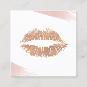 GoldlippenAquarell-Bürsten-Anschlag-Maskenbildner Quadratische Visitenkarte