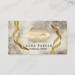 Goldlips für Makeup-Künstler Marmor Dekorieren Bea Visitenkarte