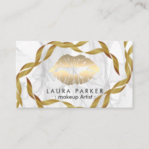 Goldlips für Makeup-Künstler Marmor Dekorieren Bea Visitenkarte