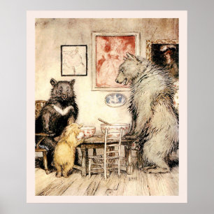 Goldlöckchen und die drei Bären von Arthur Rackham Poster