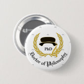 GoldlorbeerWreath Tam PhD Doktor Graduation Button (Vorne & Hinten)