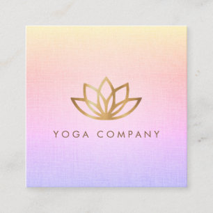 Goldlotos-Yoga-Rosa-lila quadratische Visitenkarte