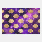 Goldlotus auf der Lila Galaxie Geschenkpapier Set (Vorderseite 3)
