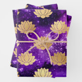 Goldlotus auf der Lila Galaxie Geschenkpapier Set (Beispiel)