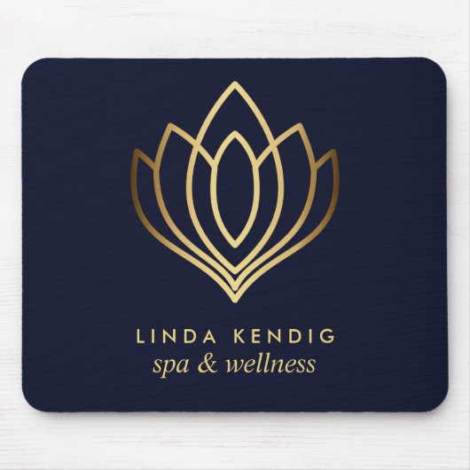 Goldlotus Blue Personalized add your name Mousepad (Vorne)