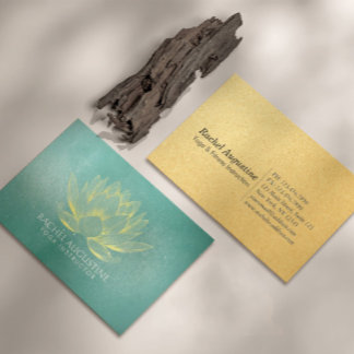 Goldlotus und Aquamariner Grunge Yoga Instructor Visitenkarte