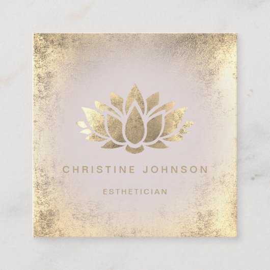 Goldlotusdesign Quadratische Visitenkarte (Vorderseite)