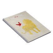 Goldlöwe-Silhouette-personalisiertes Notizbuch Notizblock (Rechte Seite)