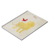 Goldlöwe-Silhouette-personalisiertes Notizbuch Notizblock (Linke Seite)