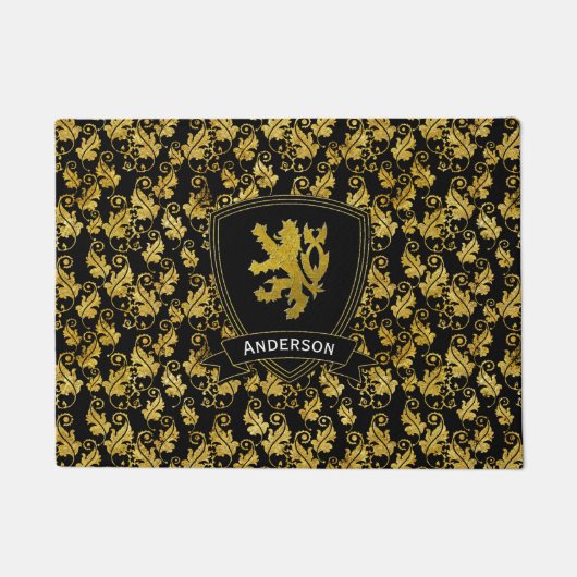 Goldlöwe-zügelloses Laub Ihre Farbe Fußmatte (Vorderseite)