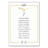 Goldluftiger Zweig. Klassische Hochzeitstabelle Tischnummer (Vorderseite)