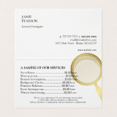 Goldlupe - Detektiv Visitenkarten (Innenseite Aufgefaltet)