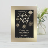 Goldluxuriöse Schneeflocken - Weihnachtsfest im Un Einladung (Stehend Vorderseite)