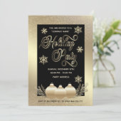 Goldluxuriöse Schneeflocken - Weihnachtsfest im Un Einladung (Stehend Vorderseite)