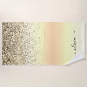 Goldluxus Glitzer Sparkle Monogram Strandtuch (Vorderseite)