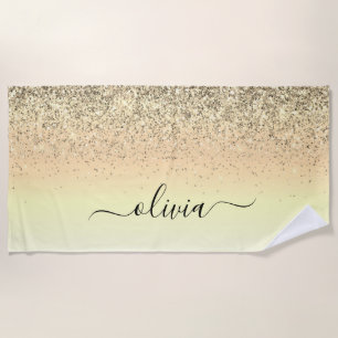 Goldluxus Glitzer Sparkle Monogram Strandtuch