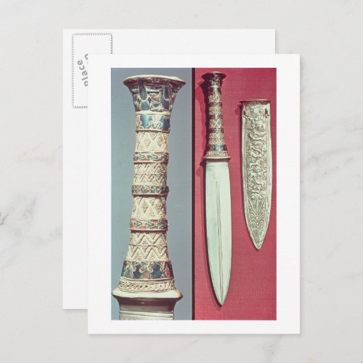 Goldmagger und -schuh, Schatz von Tutankhamun, c.1 Postkarte (Vorne/Hinten)