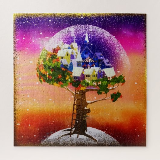 Goldmagic Planet Weihnachtsbaum Puzzle (Vertikal)