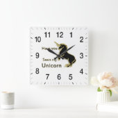 Goldmagie-Märchenunicorn Quadratische Wanduhr (Zuhause)