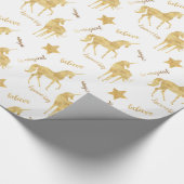 Goldmagisches Einhorn Geschenkpapier (Ecke)