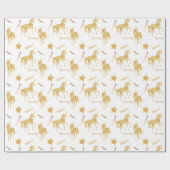 Goldmagisches Einhorn Geschenkpapier (Flach)