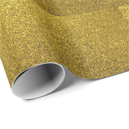 Goldmakrelen-Glitzer Geschenkpapier (Rolleneckpunkt)