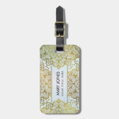 GoldMandala auf Aquarell Gepäckanhänger (Vorderseite vertikal)