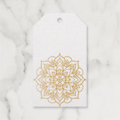 Goldmandala-Design personalisierte Hochzeit Geschenkanhänger (Rückseite)