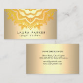 Goldmandala-Lotos-Blumen-Yoga-Meditation Visitenkarte (Vorne/Hinten)